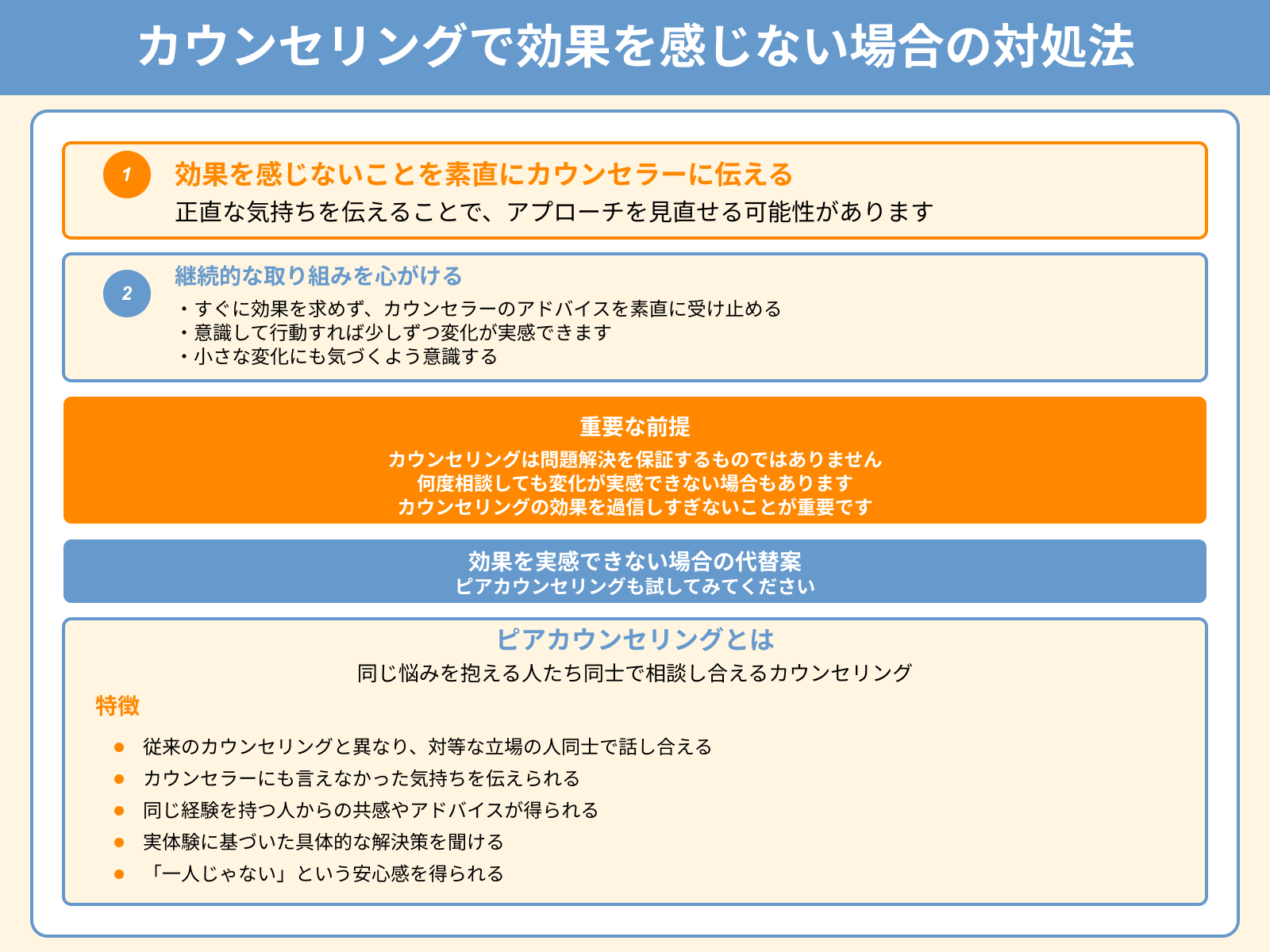 カウンセリングで効果を感じない場合の対処法