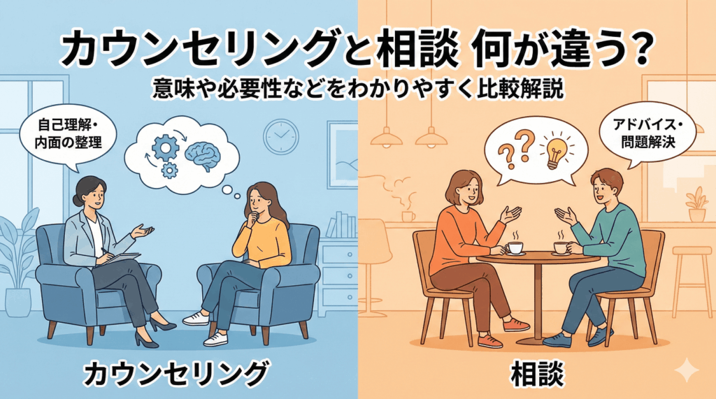 カウンセリングと相談は何が違う？意味や必要性などをわかりやすく比較解説