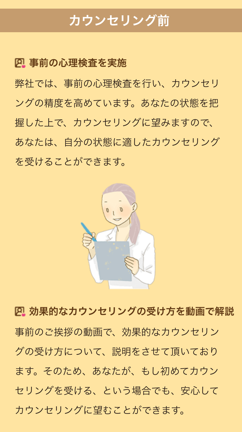 nicoでのカウンセリング実施までの具体的なサポート内容