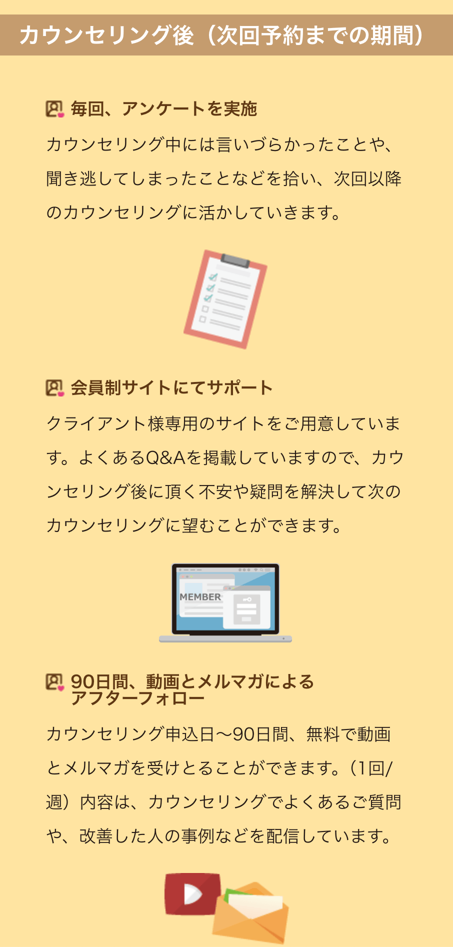 nicoでのカウンセリング実施までの具体的なサポート内容