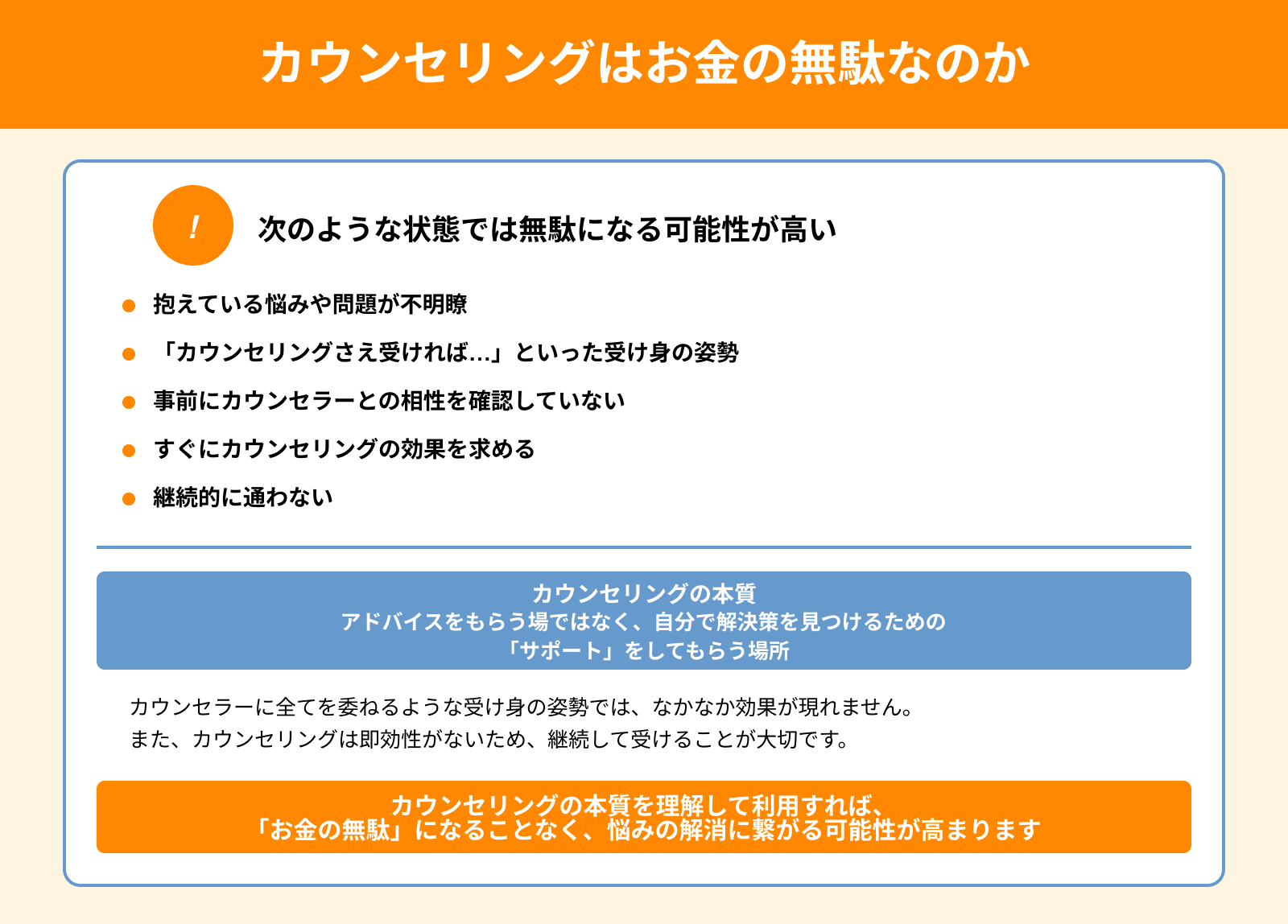 カウンセリングはお金の無駄なのか
