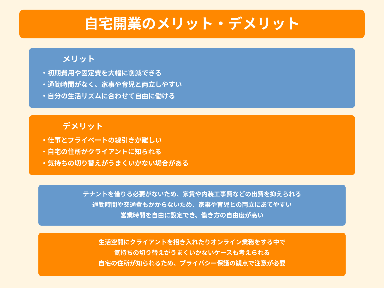 自宅開業のメリット・デメリット